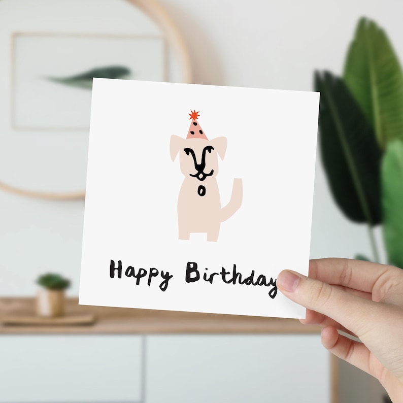 Happy Birthday Card Funny Cute Dog Picture for Him Her Boyfriend ...