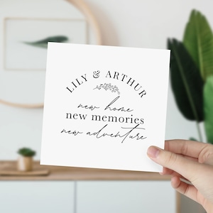 Personalised new home card with names new memories new adventure wedding card Newlywed gift greeting cards couple Housewarming Moving away