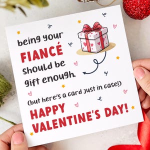 Carte de Saint-Valentin amusante pour fiancé être votre fiancé Cadeau assez fiançailles Première Saint-Valentin petite amie petit ami Saint-Valentin