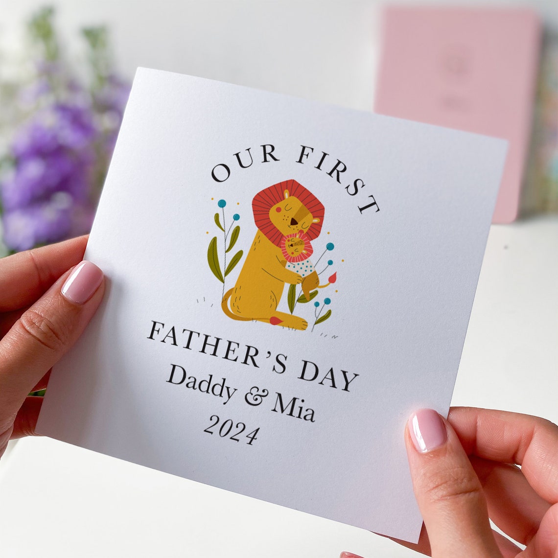 Personalised Our First Father's Day Card With Name Cute Card for Daddy ...