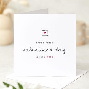 Première carte de Saint-Valentin pour femme Carte souvenir romantique moderne simple pour les jeunes mariés Carte de Saint-Valentin minimaliste pour elle après le mariage