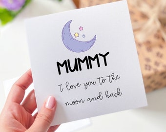 I Love You to the Moon-kaart voor mama, Moederdagcadeau
