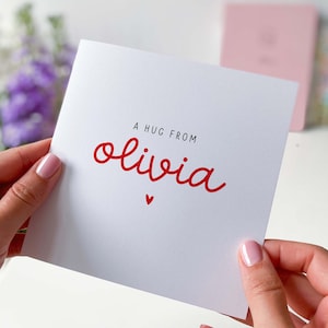 Te mando un abrazo Pensando en ti con mi tarjeta de presentación para tus seres queridos tarjeta de regalo feliz Un abrazo de mi tarjeta