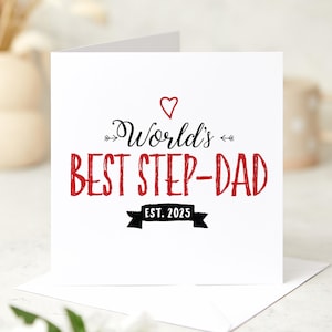 Meilleure carte beau-père au monde Carte personnalisée beau-père Cadeau pour date de naissance : Fête des pères Anniversaire Merci nouveau beau-père