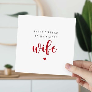Cartão de aniversário do noivo Cartão de feliz aniversário para minha quase esposa Cartão de aniversário Cartão para nova era Cartão de presente feliz Cartão personalizado do noivo
