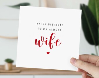 Personalised Birthday Card For Wife, Partner, Fiancée – Romantic Handmade With Envelope