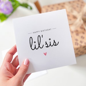 Carte d'anniversaire pour petite soeur joyeux anniversaire carte d'anniversaire de petite soeur avec un joli coeur cadeau pour elle carte d'anniversaire carte cadeau de joyeux anniversaire
