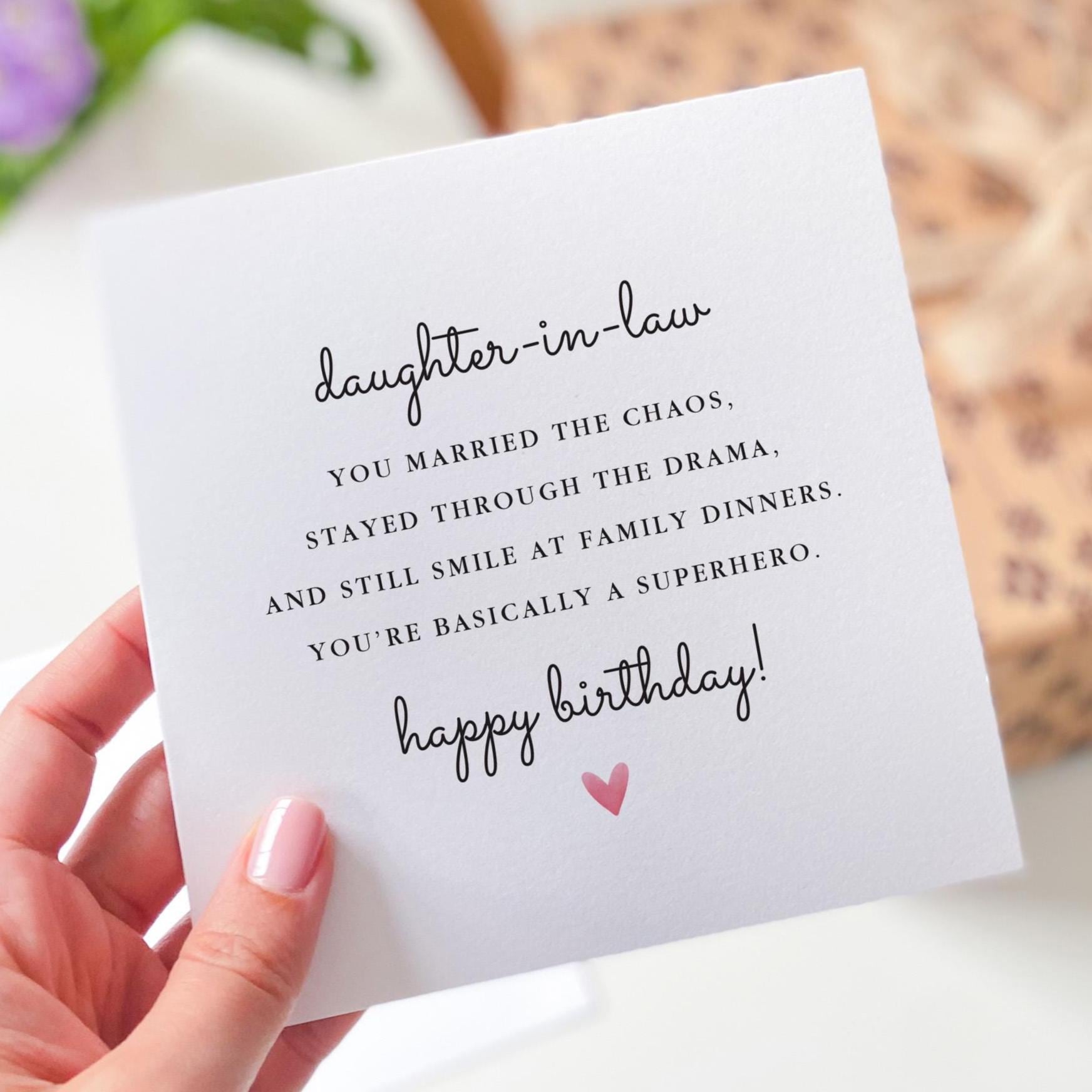 Old English Co. Daughter in Law Birthday Card for Her - Sweet Purple