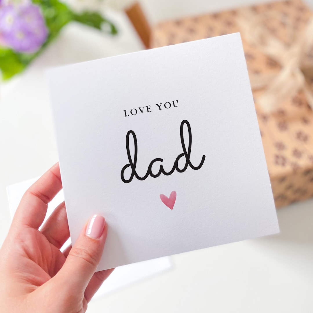 Love You Dad Card Minimalist Modern Father’s Day Birthday Card Simple ...