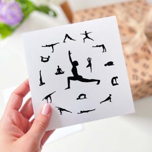 Card for yoga lover Yoga positions card gift card for yoga lover card yoga birthday card greeting card gift for friends