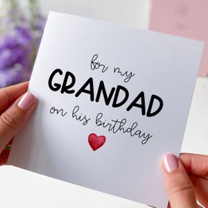 Carte pour grand-père joyeux anniversaire Carte-cadeau d'anniversaire de grand-père pour mon grand-père avec des cartes de voeux en forme de coeur pour son anniversaire