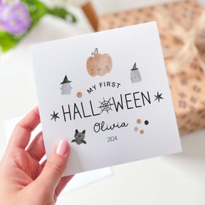 Ma première carte d'Halloween 1ère carte d'Halloween pour petit-fils petite-fille fille fils nièce neveu Premier Halloween de bébé