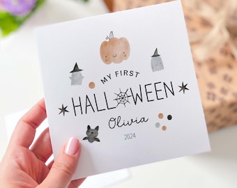 My First Halloween card 1st Halloween cute card for Grandson granddaughter daughter son niece nephew Baby's first halloween