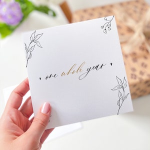 1e verjaardagskaart Een wenskaart voor het hele jaar Eerste verjaardagscadeau voor stel Cadeau voor hem cadeau voor haar vriend kaart met bloem