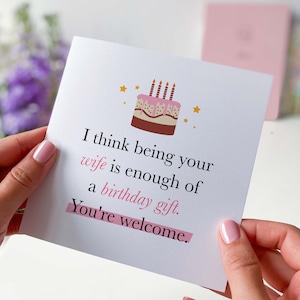 Cartão de aniversário engraçado para o marido Cartão de aniversário Cartão de feliz aniversário para o meu marido Ser sua esposa é um cartão de presente suficiente