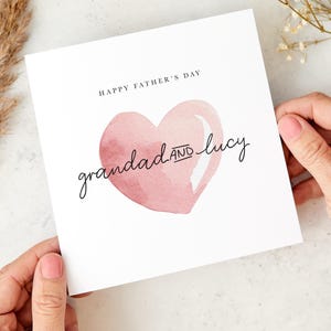 Carte de fête des pères pour grand-père avec nom de petits-enfants