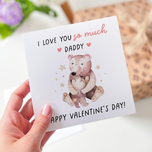 Grazioso biglietto di San Valentino per papà da parte di figlia o figlio Biglietto commovente per papà Regalo premuroso per San Valentino del papà