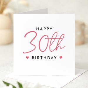 Carte d'anniversaire étape importante pour elle Carte d'anniversaire personnalisée pour elle 20e 30e 40e 50e 60e Design minimaliste souvenir