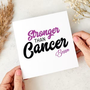 Gepersonaliseerde aanmoedigingskaart Sterker dan kanker Aanmoedigingskaart Kankeroverlevende Inspirerende ondersteuningskaart voor vriend Familie Vrouwen Kankers