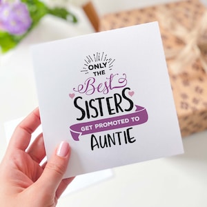 Seules les meilleures sœurs sont promues cartes de vœux tante Carte-cadeau nouvelle tante Faire-part de grossesse tante révèle future tante