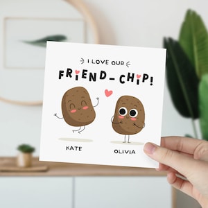 Funny card for friend Personalised best friend card I love our friend chip card for Bestie gift for friend birthday 18th 21st 25th 30th 40th