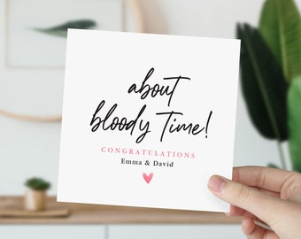 Carte de félicitations amusante à propos de Bloody Time Carte de fiançailles Carte de mariage Meilleur ami fiancé Félicitations pour vos fiançailles Cadeau
