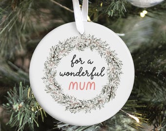 Ornament For a Wonderful Mum Christmas Ornament Cozy Stylish Xmas Gift for Mummy  New Mum