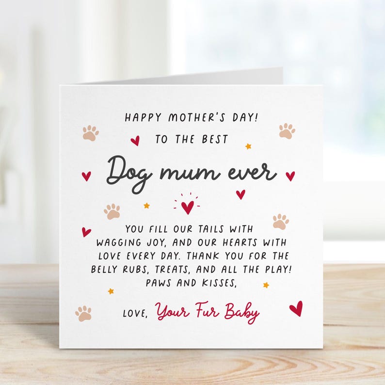 Card for Dog Mum Personalised Mother's Day Card Cute Pet Mum Gift From ...