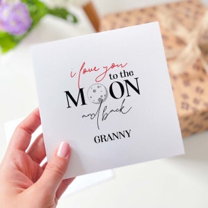 Tarjeta para la abuela Te amo hasta la luna y de regreso Tarjeta de agradecimiento de cumpleaños de la abuela Tarjeta de regalo linda para el cumpleaños de la abuela Niñera nana nanna