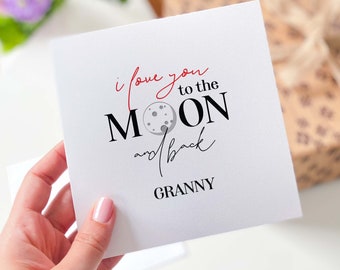 Carte pour grand-mère Je t'aime jusqu'à la lune et retour Carte de remerciement pour l'anniversaire de grand-mère Adorable carte-cadeau pour l'anniversaire de grand-mère Nanny nana nanna