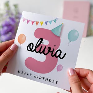 Carte d'anniversaire d'enfant pour fille, souvenir amusant 1er 2e 3e 4e anniversaire Carte d'anniversaire pour fille, petite-fille, nièce, carte-cadeau pour bébé fille