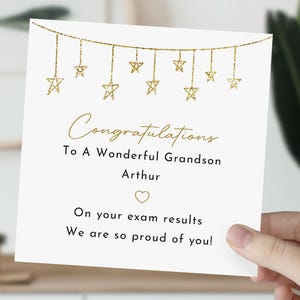 Tarjeta de felicitación personalizada con los resultados de tus exámenes. Estoy muy orgulloso de ti por las maravillosas tarjetas de felicitación para tu nieto, hija, hijo y nieta.