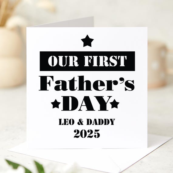 Personalised Our First Father's Day Card 2025 Custom Baby and
