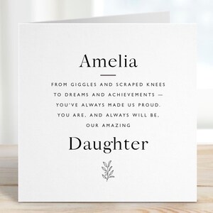 Cartão de Filha Personalizado para uma Filha Especial Um Cartão de Filha Incrível para Ela no Casamento Aniversário Resultado do Exame Nível A