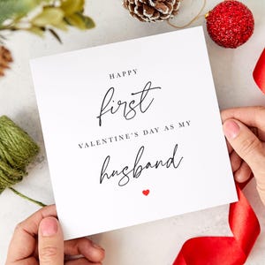 Primeiro Dia dos Namorados como meu marido Cartão de Dia dos Namorados para ele Novo marido Lembrança do Dia dos Namorados Cartão de amor atencioso Recém-casado Casado