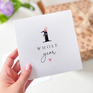 Biglietto per il primo anniversario Biglietto per un anno intero Biglietto regalo per il primo anniversario Biglietto di auguri per una coppia lui lei Buon primo anniversario di matrimonio
