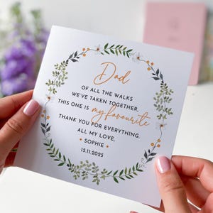Wedding Day Card for Father of the Bride Elegant Floral Design Sentimental Keepsake from Daughter Perfect Father of the Bride Gift Card