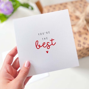 You're the Best Karte für beste Freundin Mama Papa Schwester Bruder Arzt Krankenschwester Lehrer Chef Grußkarte Geschenkkarte für Frauen Männer Danke