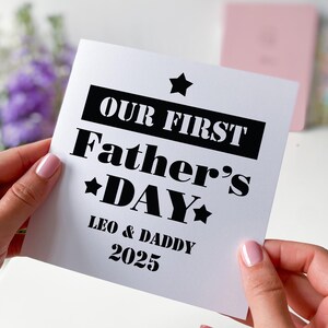 Biglietto personalizzato per la prima festa del papà 2025, regalo personalizzato per neonato e papà, primo ricordo per la festa del papà, grazioso biglietto per la prima festa del papà.