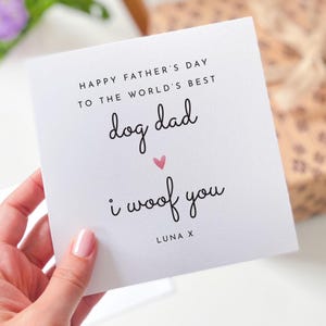 Hunde-Vater-Vatertagskarte vom Hund Personalisierte lustige Hunde-Vater-Karte „I Woof You“ -Haustierkarte für den weltbesten Hundevater