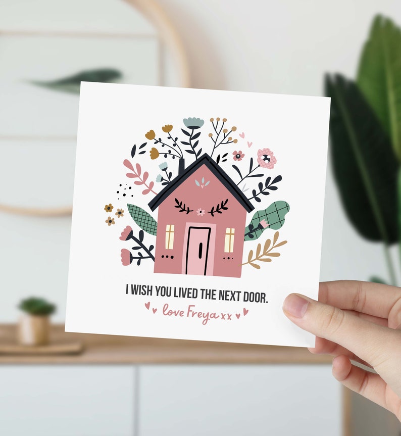 Personalized Thinking of You Card, Floral House Design - Etsy