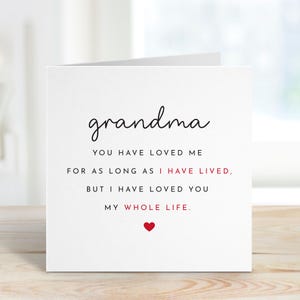 Carte pour grand-mère, maman, grand-mère, grand-mère, cadeau attentionné pour la fête des mères, carte d'anniversaire pour nounou, carte souvenir d'appréciation