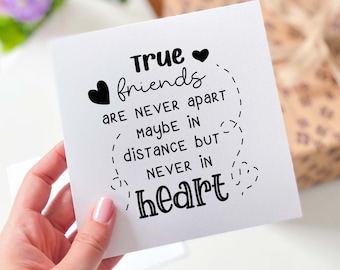 Far away card True Friends are Never Apart Maybe in Distance But Never in  Heart Gift for Best Friend Friendship Work Colleague Long distance