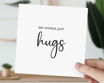 Pas de mots, juste des câlins Carte de sympathie pour elle Lui Envoyer une carte de câlins Je pense à vous cadeaux Carte-cadeau pour un ami Bon rétablissement