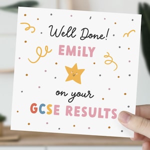 Gut gemacht auf Ihrer GCSE-Ergebniskarte mit Namen Glückwunsch GCSE-Ergebnis für sie ihn Sohn-Tochter-Neffe-Enkel-Enkelin-Geschenk