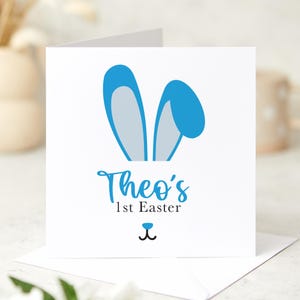 Personalisierte erste Osterkarte für Jungen Mädchen Name Häschenkarte Niedliche 1. Ostern Baby Neugeborene Ostergeschenk Baby 1. Neffe Nichte Sohn Tochter