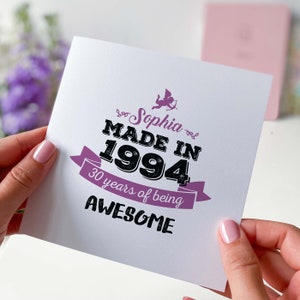 Cartão de aniversário personalizado com nome, idade para esposa, mãe, amiga, avó, 60, presente de feliz aniversário, 30, 40, 50, 60, 70, 80, 90 anos de existência para ela, feito em