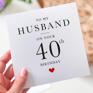 Geburtstagskarte für Ehemann ALLE ALTER Romantische Karte für Ihn von Frau, um seinen 30.40.50.60.Geburtstag Ehemann zu feiern