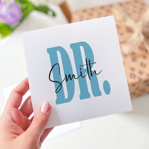 Gepersonaliseerde kaart voor een arts met achternaam Bedankkaart Kerst Verjaardagscadeau Nieuw DR-cadeau Gefeliciteerd Artsenkaart Nieuwe baan