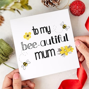 Biglietto d'auguri per la festa della mamma, simpatico gioco di parole con l'ape, biglietto d'auguri di compleanno per la mamma, alla mia ape, autiful mummy, divertente biglietto per la mamma, regalo per la mamma, mamma